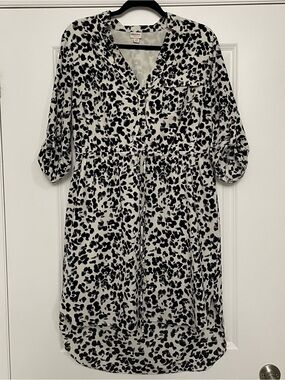 Printed Tie-waist Shirtdress